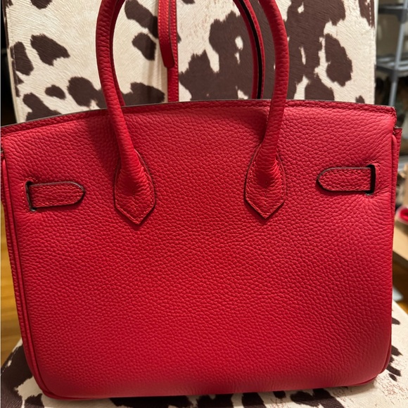 COPY - Red Leather Handbag - Picture 2 of 7